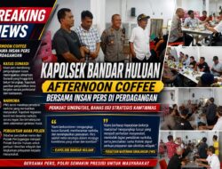 Kapolsek Bandar Huluan Gelar Afternoon Coffee Bersama Insan Pers di Perdagangan, Bahas Kasus Gunardi, Narkoba dan Penguatan Identitas Polsek